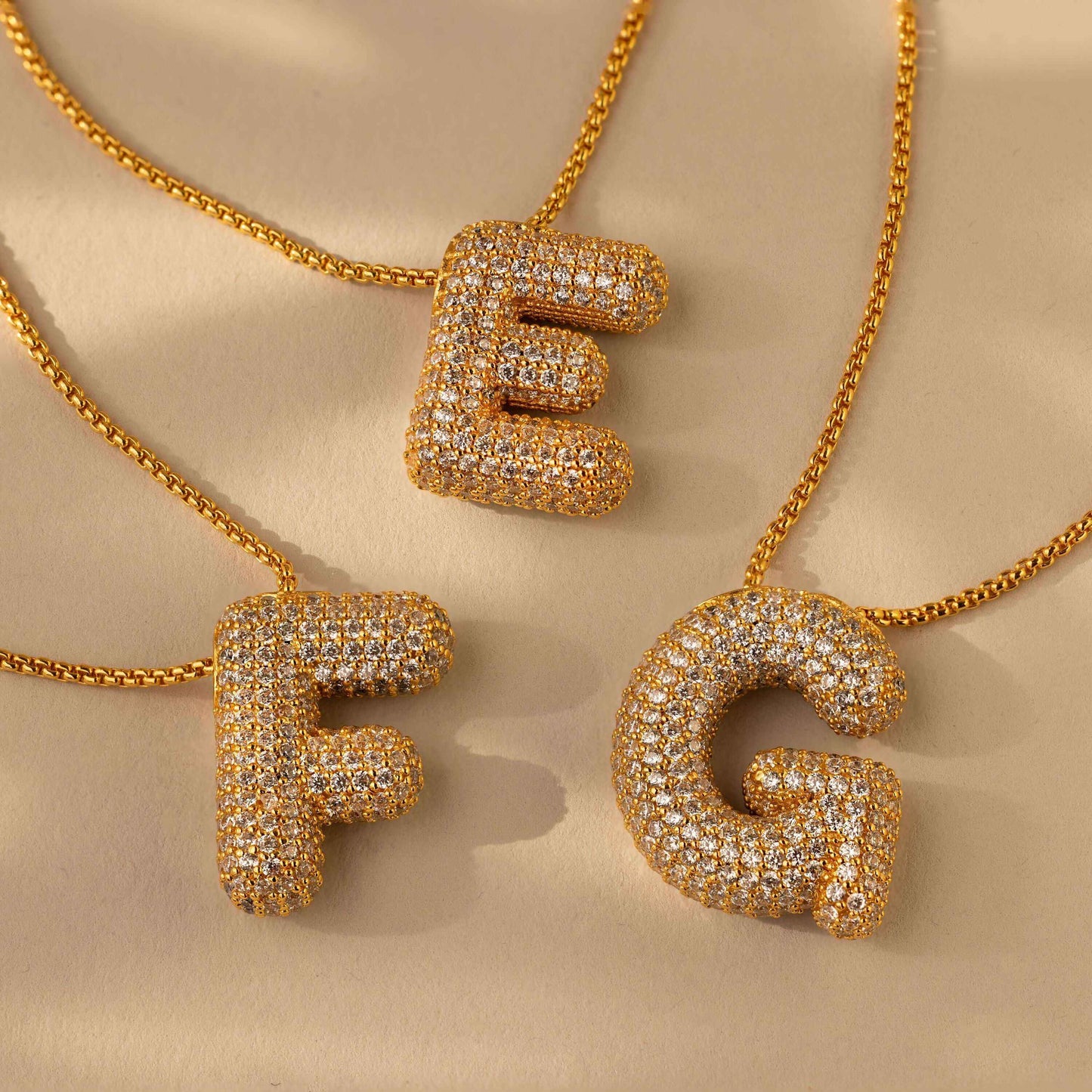 Infinity Puff Letter Necklace