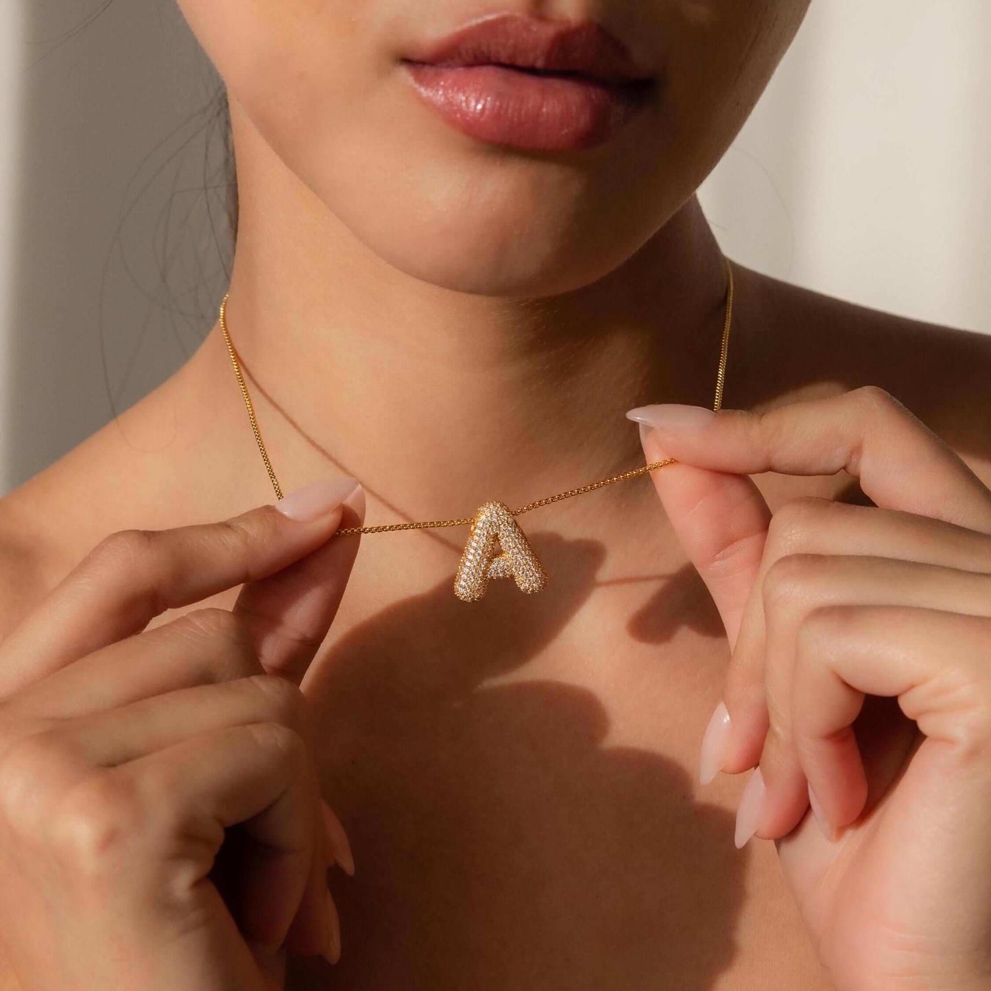 Infinity Puff Letter Necklace
