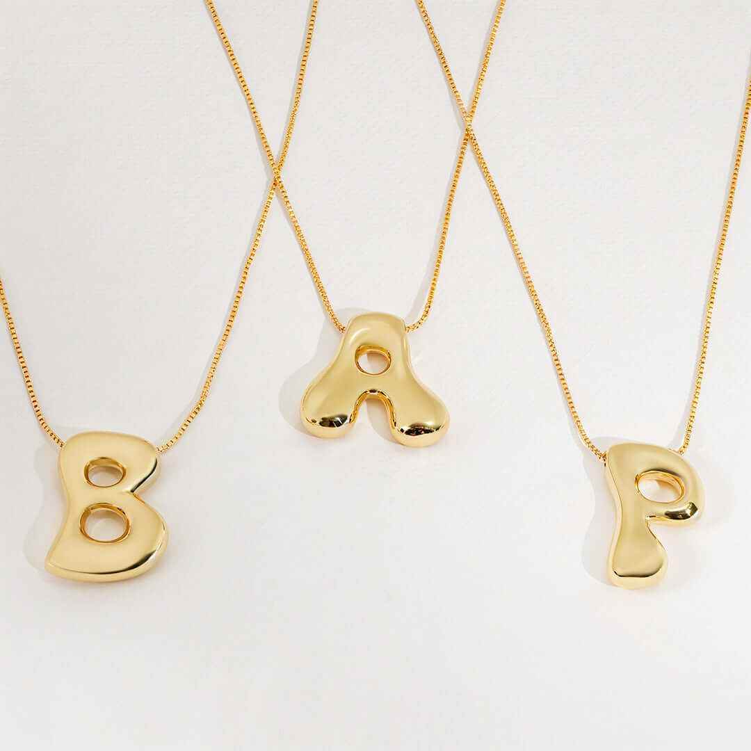 Yumi Bubble Initial Necklace - RIYOVA Jewelry
