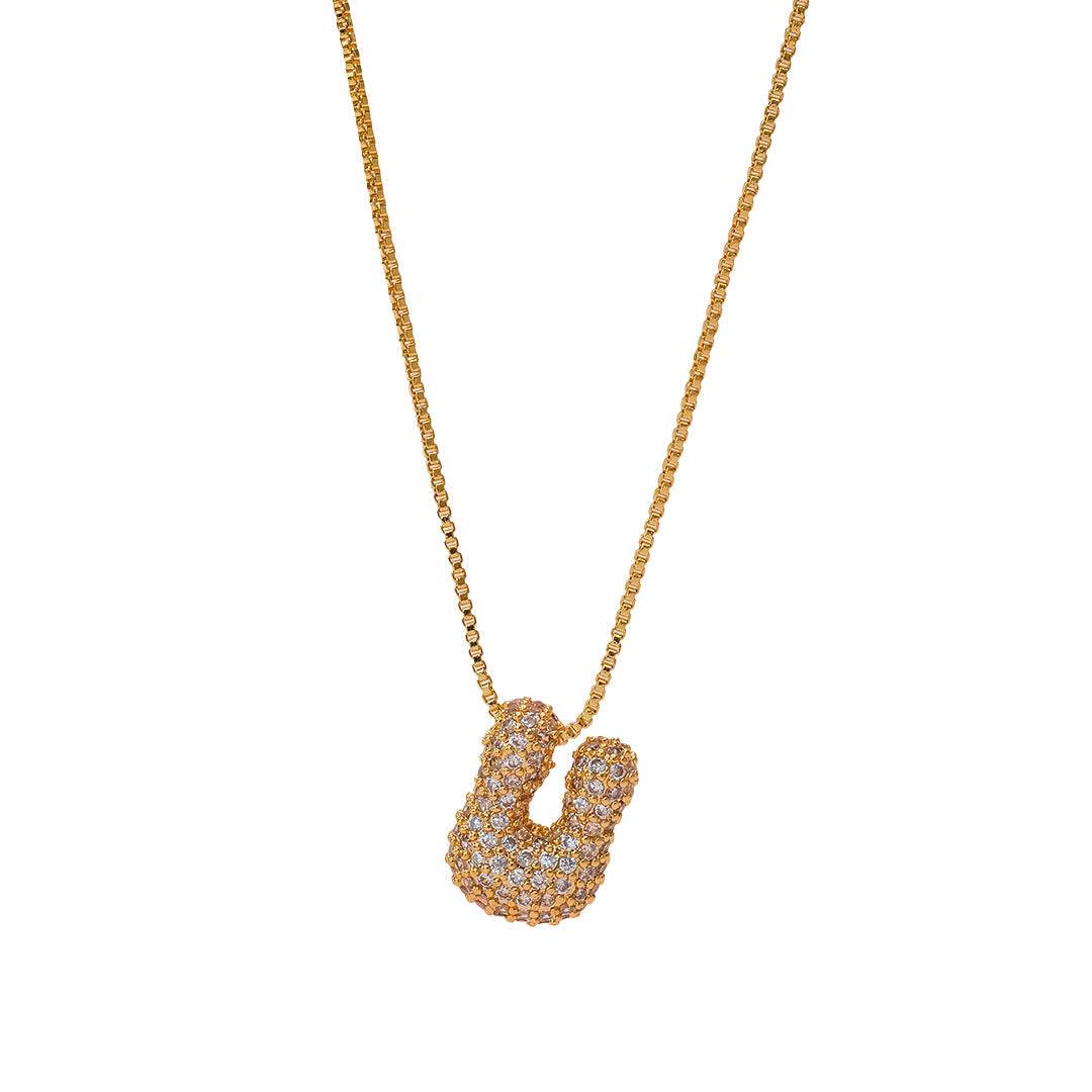 Sia Sparkling Initial Necklace - RIYOVA Jewelry