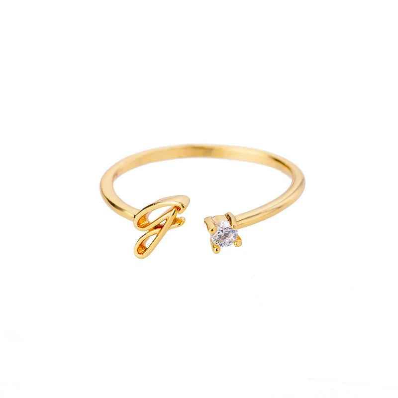 Carta A-Z Initial Rings - RIYOVA Jewelry