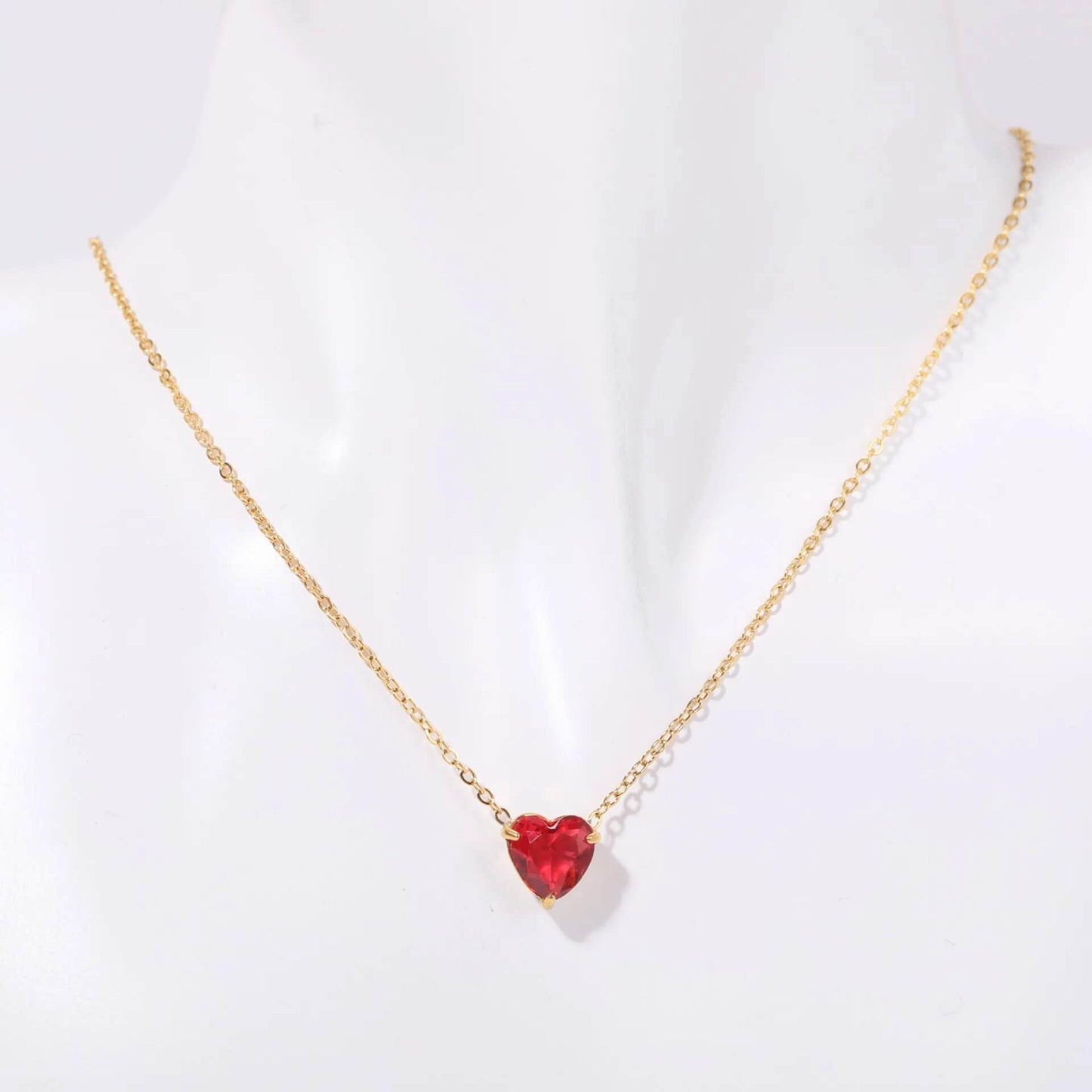 Birthstone Heart Necklace - RIYOVA Jewelry