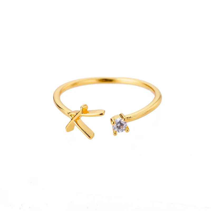 Carta A-Z Initial Rings - RIYOVA Jewelry