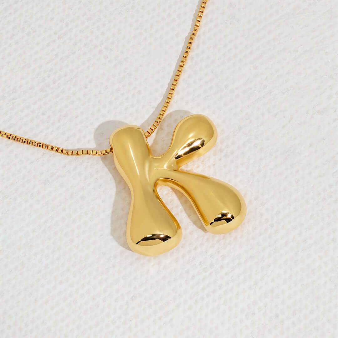 Yumi Bubble Initial Necklace - RIYOVA Jewelry