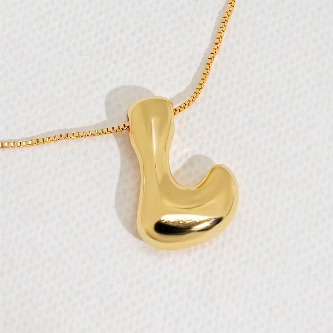 Yumi Bubble Initial Necklace - RIYOVA Jewelry