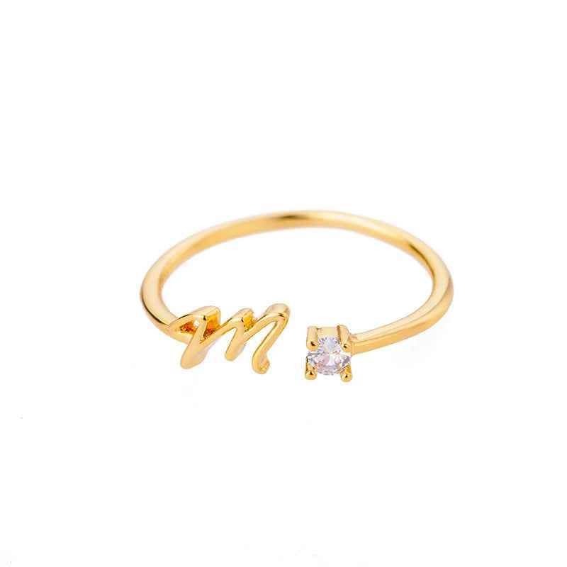 Carta A-Z Initial Rings - RIYOVA Jewelry
