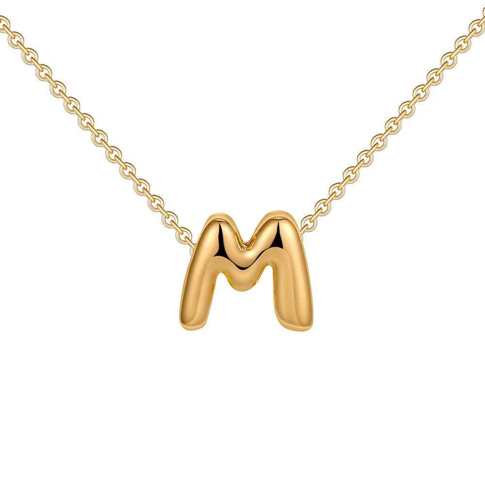 Dainty Mini Bubble Letter Necklace - RIYOVA Jewelry