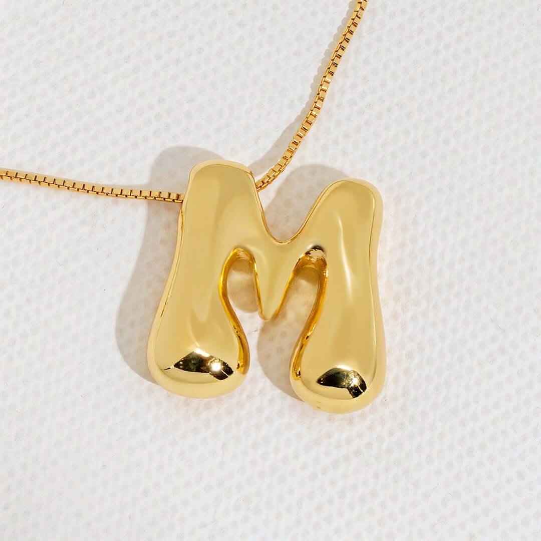 Yumi Bubble Initial Necklace - RIYOVA Jewelry
