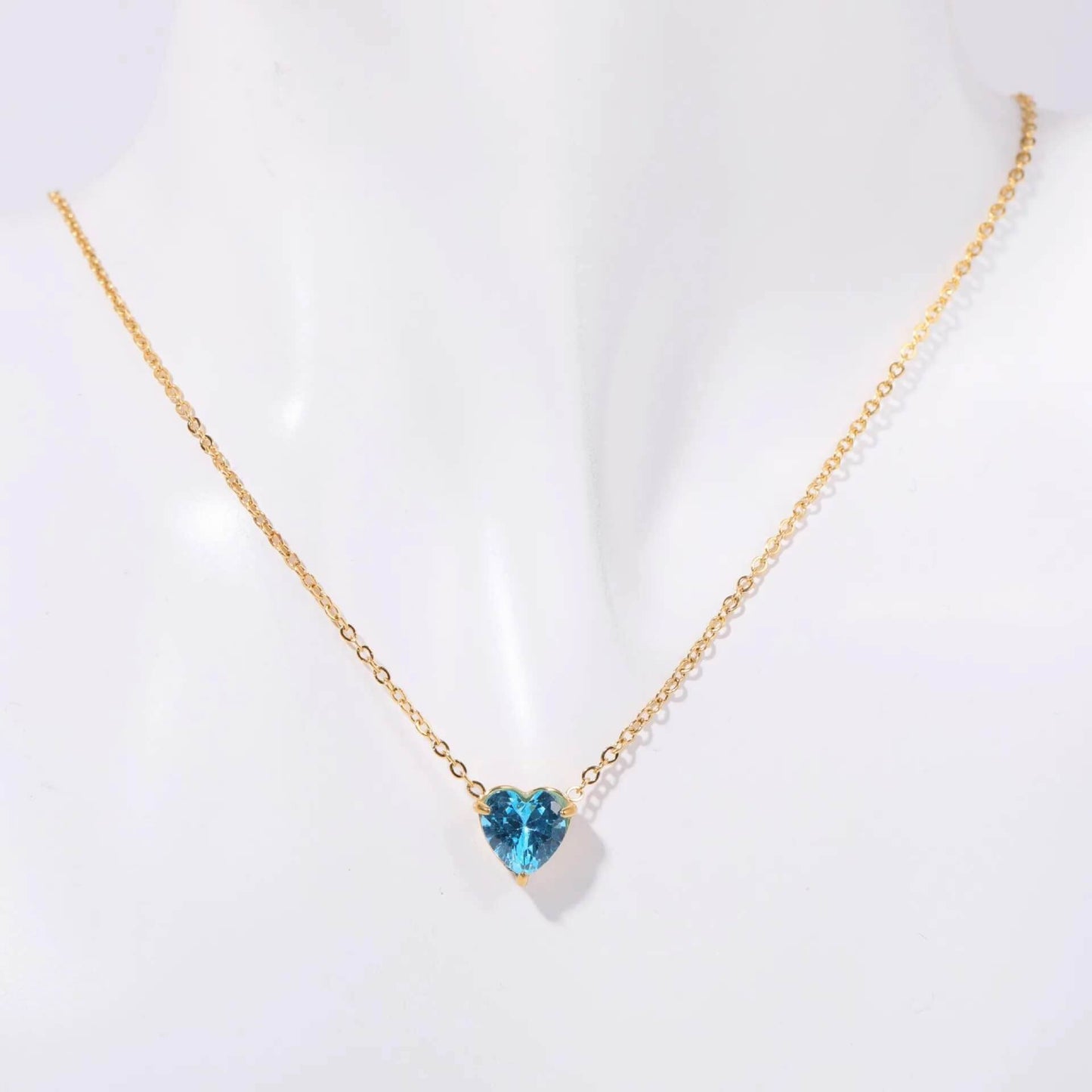 Birthstone Heart Necklace - RIYOVA Jewelry