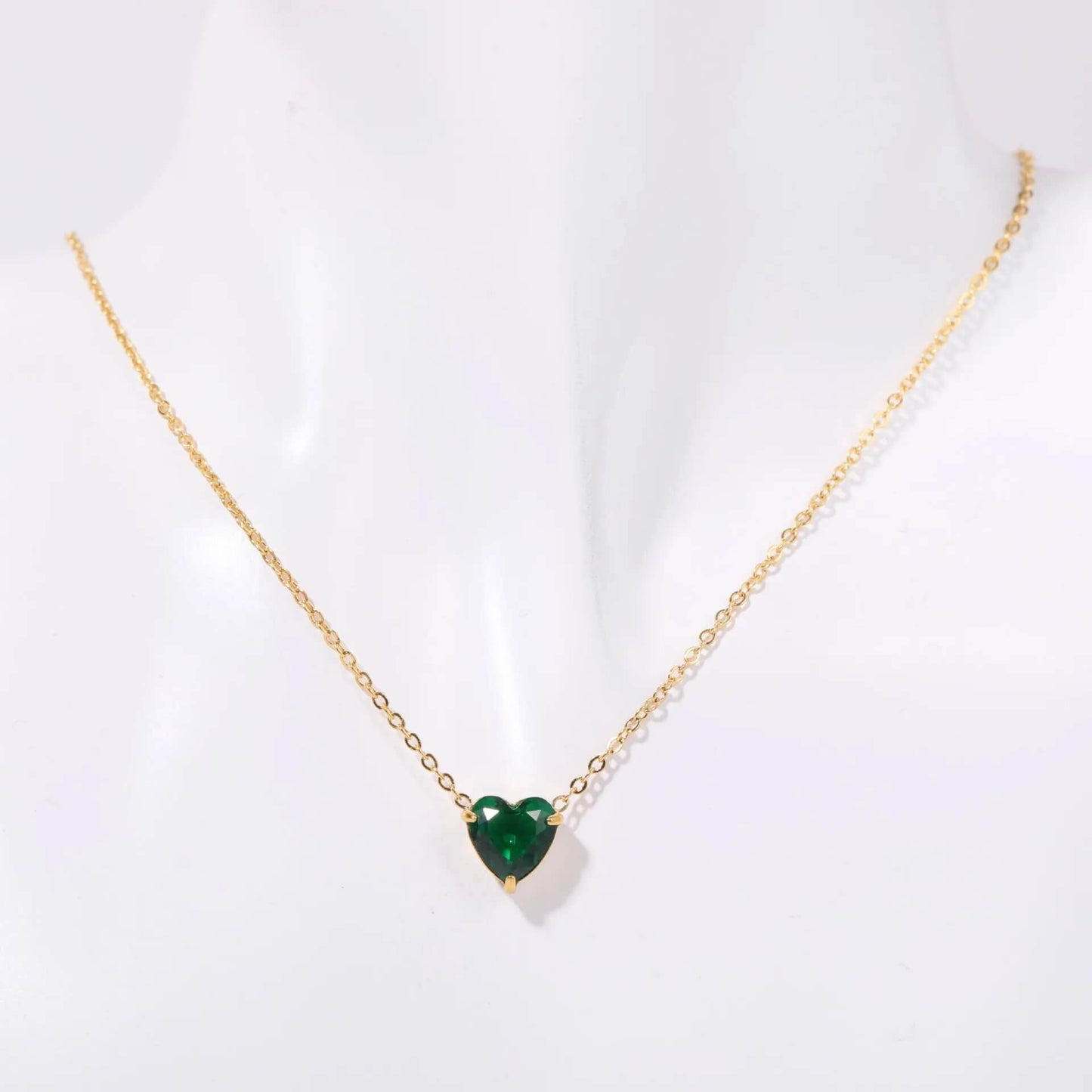 Birthstone Heart Necklace - RIYOVA Jewelry