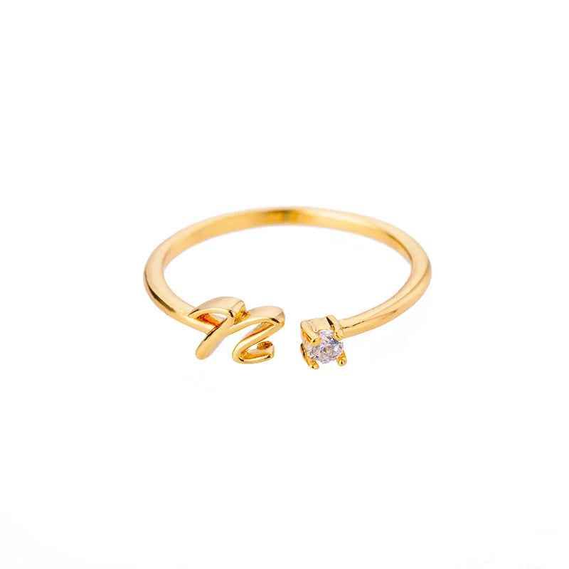 Carta A-Z Initial Rings - RIYOVA Jewelry