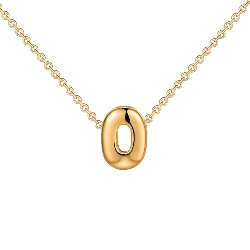 Dainty Mini Bubble Letter Necklace - RIYOVA Jewelry
