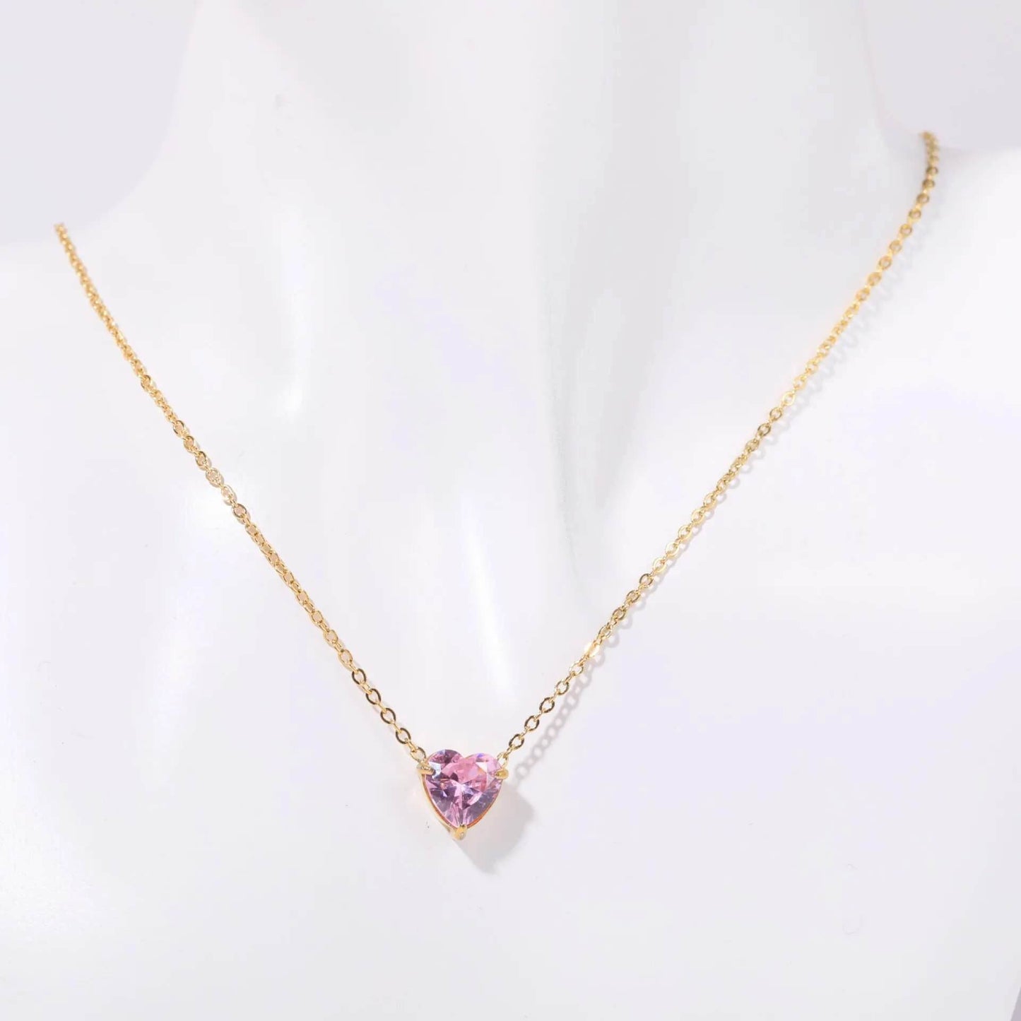 Birthstone Heart Necklace - RIYOVA Jewelry