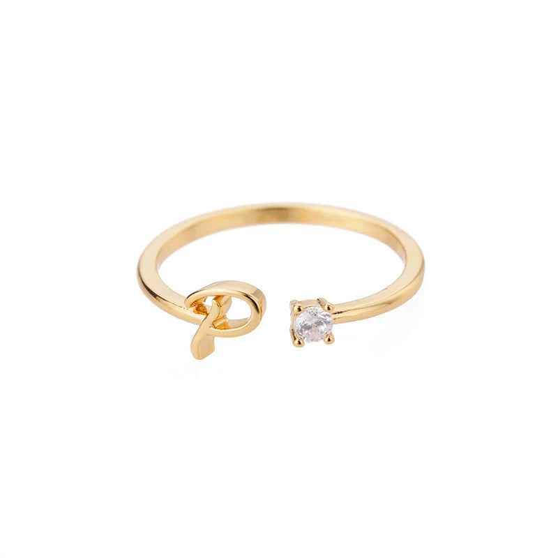 Carta A-Z Initial Rings - RIYOVA Jewelry