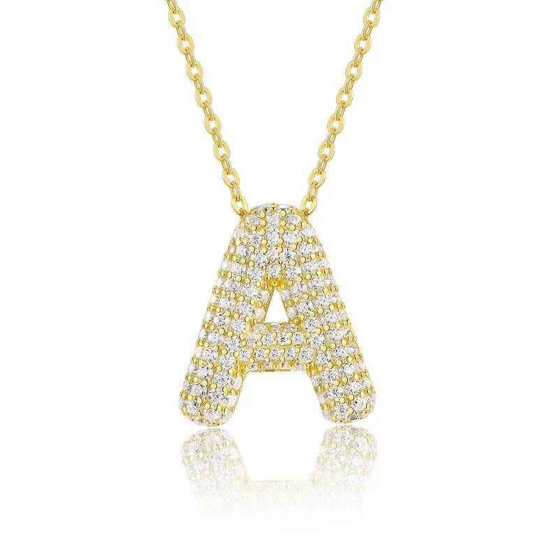 Moissanite Initial Charm Necklace - RIYOVA Jewelry