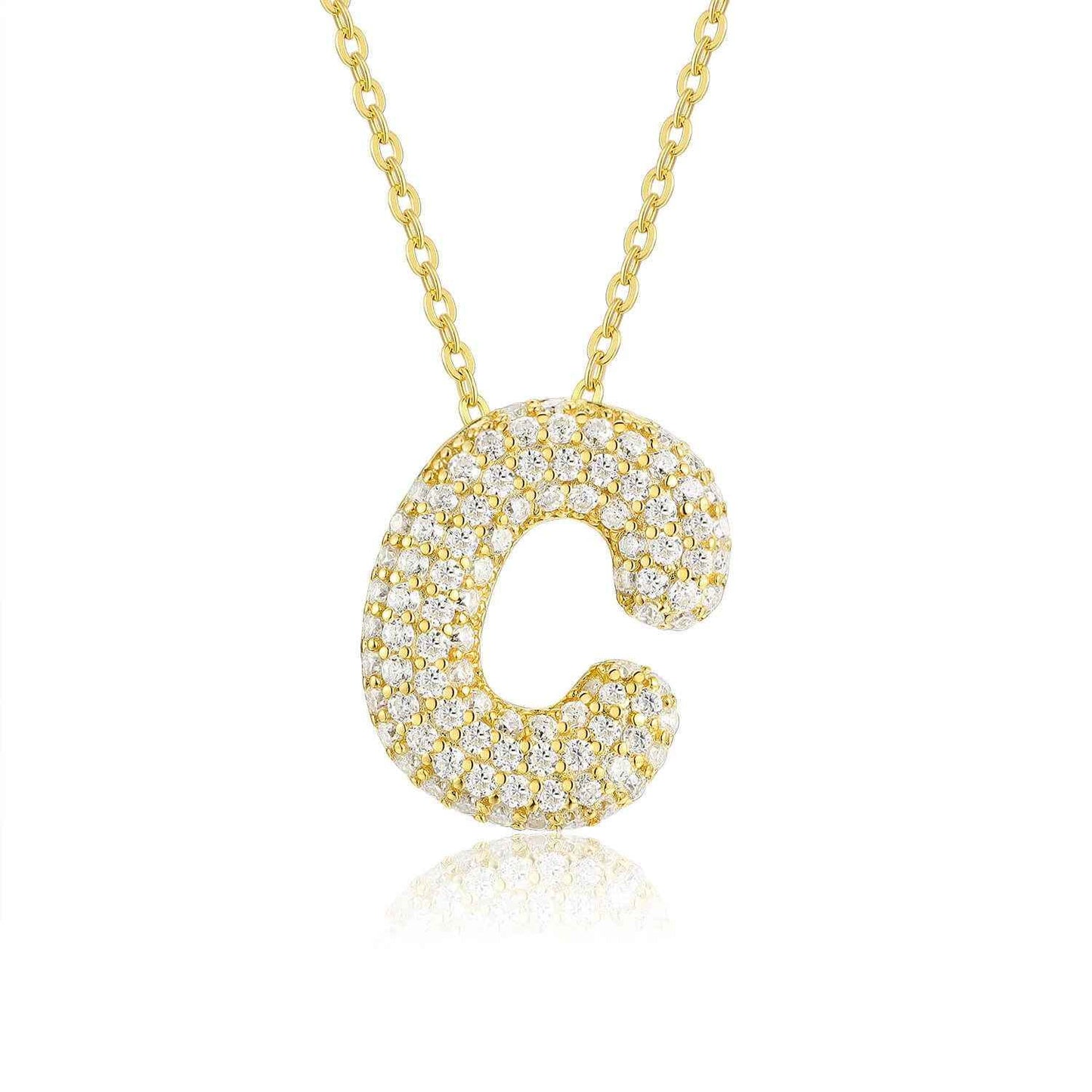 Moissanite Initial Charm Necklace - RIYOVA Jewelry