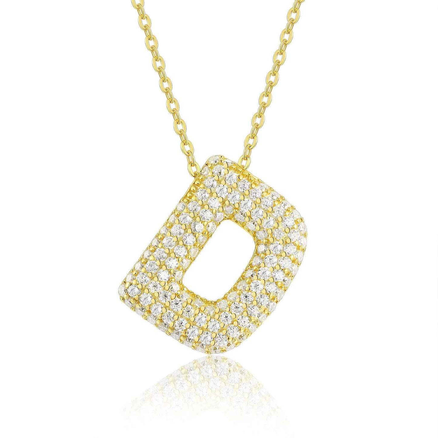 Moissanite Initial Charm Necklace - RIYOVA Jewelry