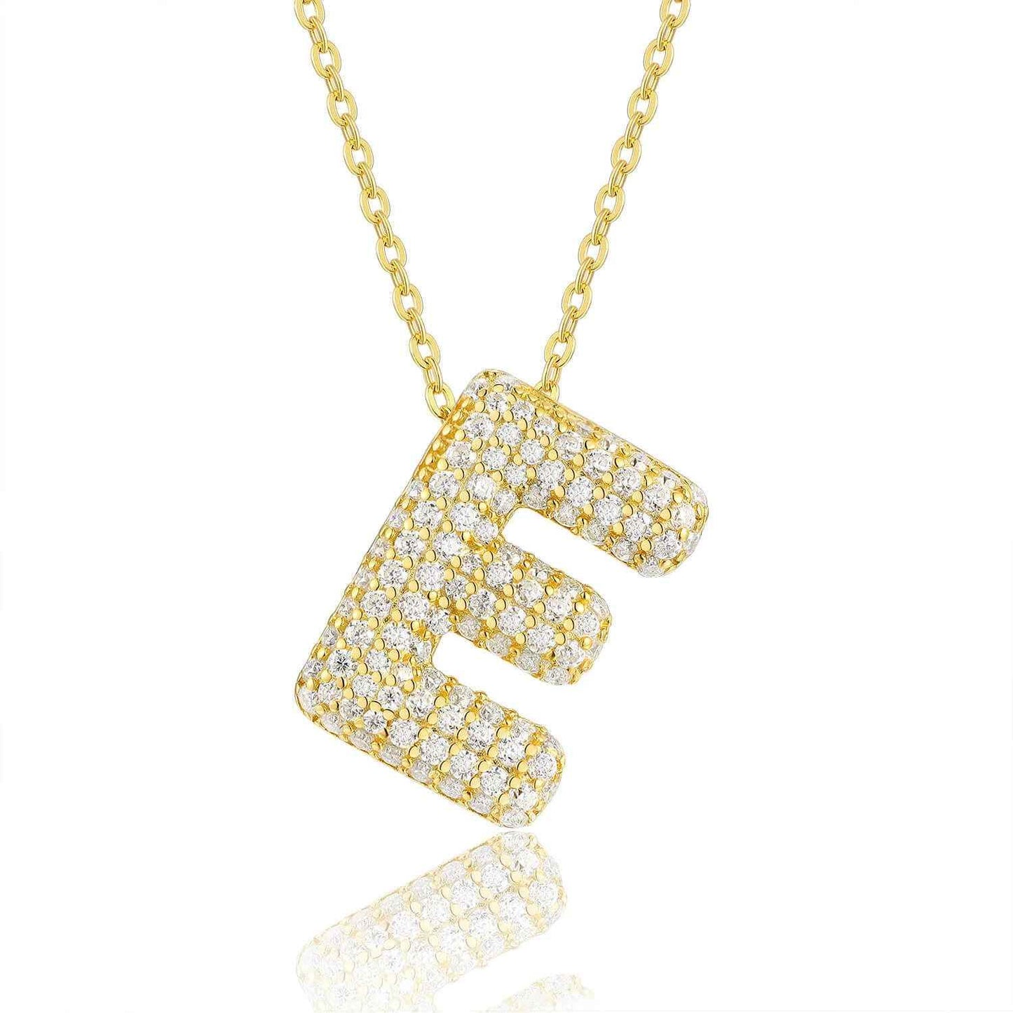 Moissanite Initial Charm Necklace - RIYOVA Jewelry