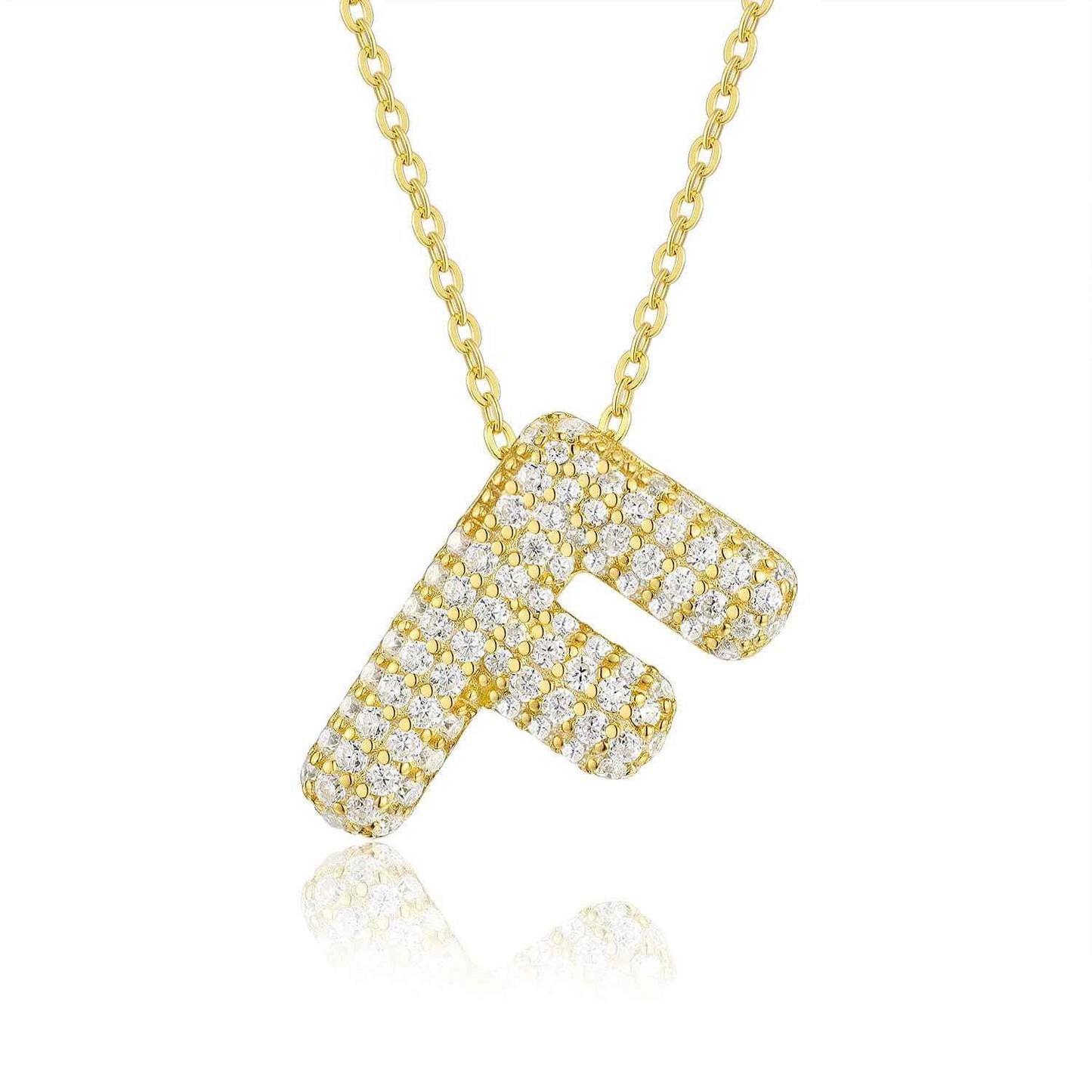 Moissanite Initial Charm Necklace - RIYOVA Jewelry