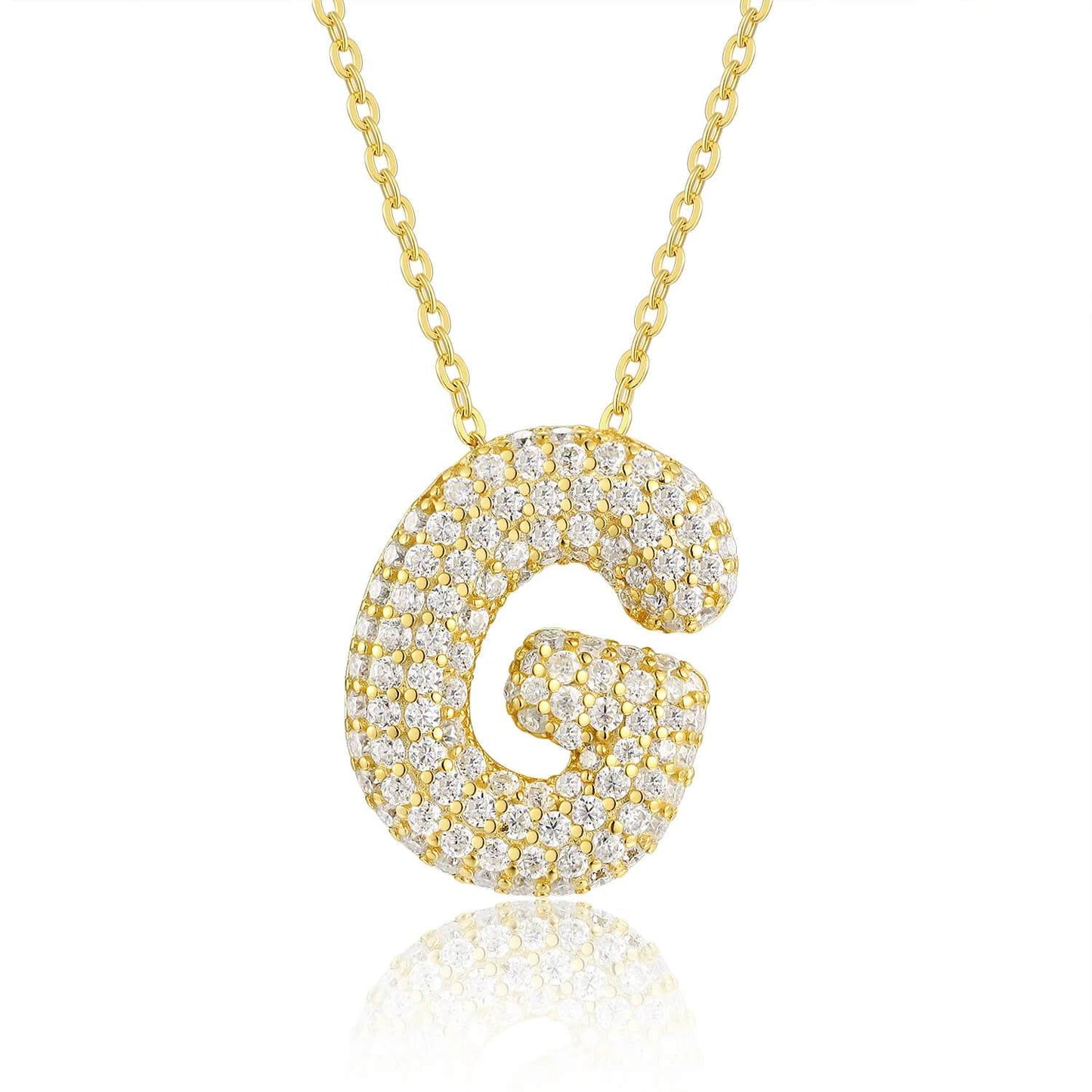 Moissanite Initial Charm Necklace - RIYOVA Jewelry