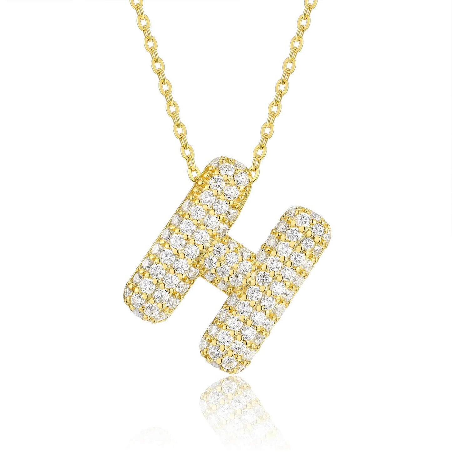 Moissanite Initial Charm Necklace - RIYOVA Jewelry