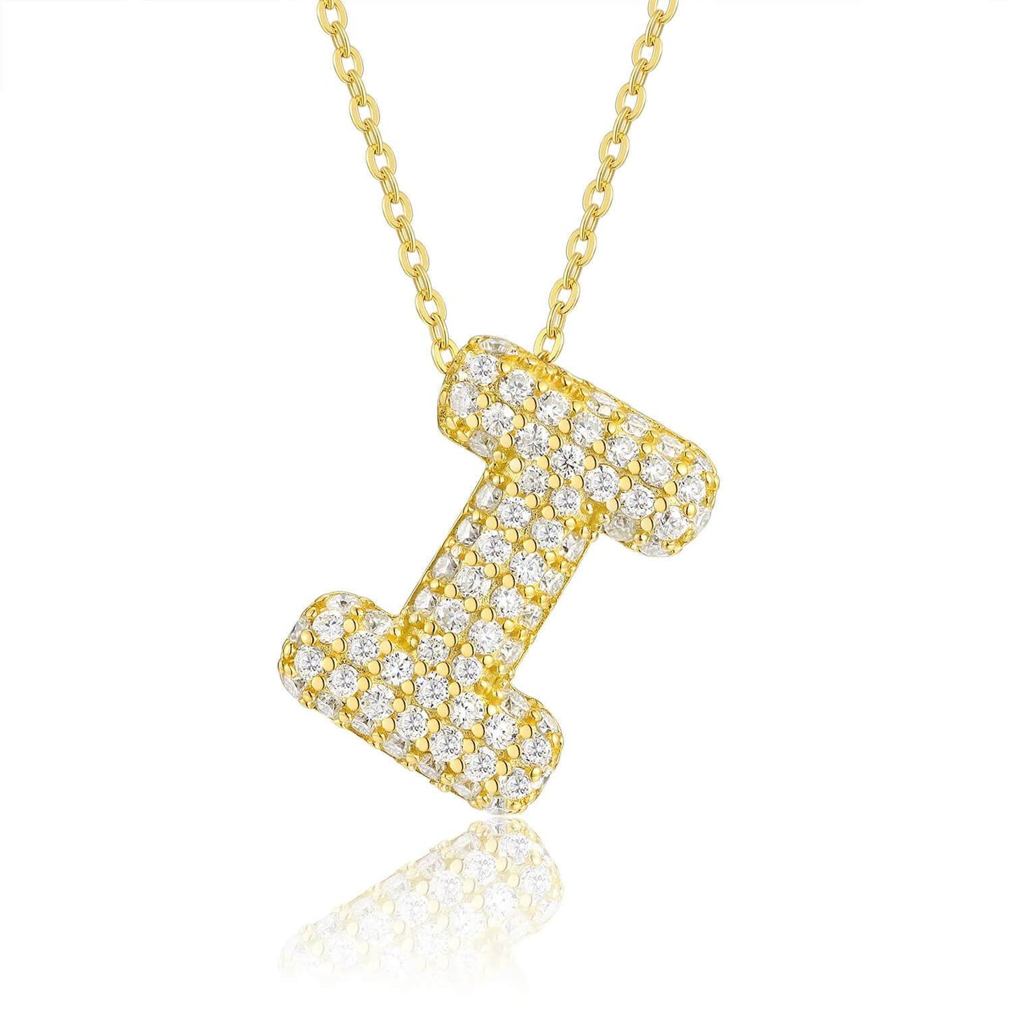 Moissanite Initial Charm Necklace - RIYOVA Jewelry