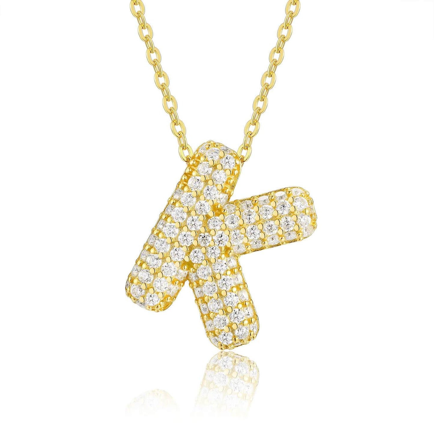 Moissanite Initial Charm Necklace - RIYOVA Jewelry