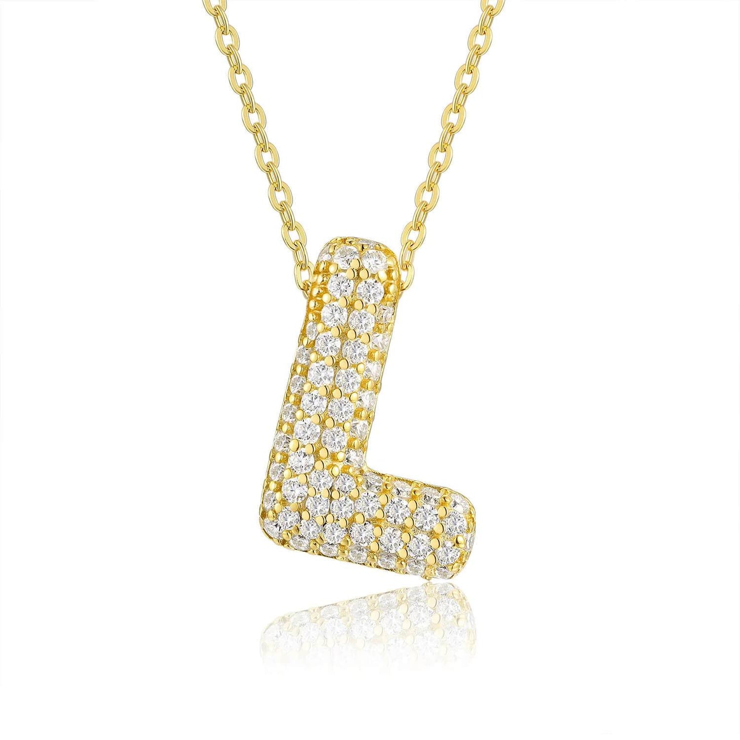 Moissanite Initial Charm Necklace - RIYOVA Jewelry