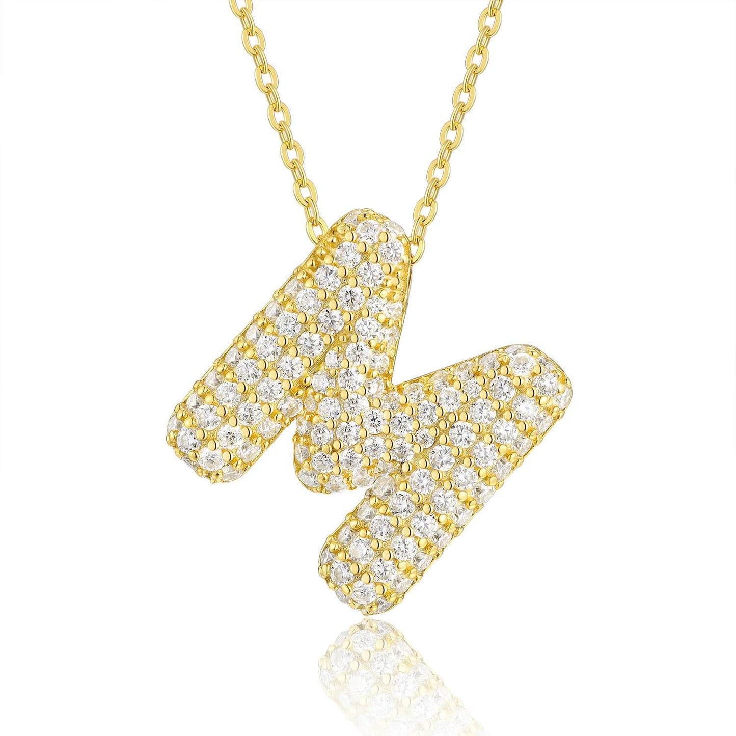 Moissanite Initial Charm Necklace - RIYOVA Jewelry