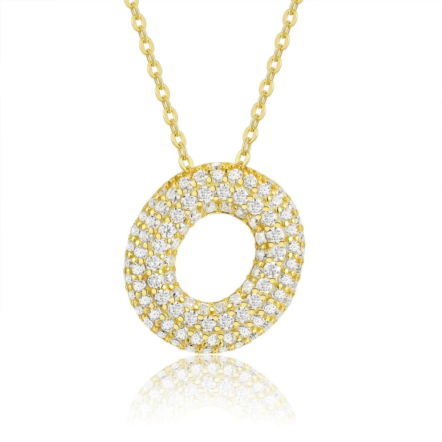 Moissanite Initial Charm Necklace - RIYOVA Jewelry