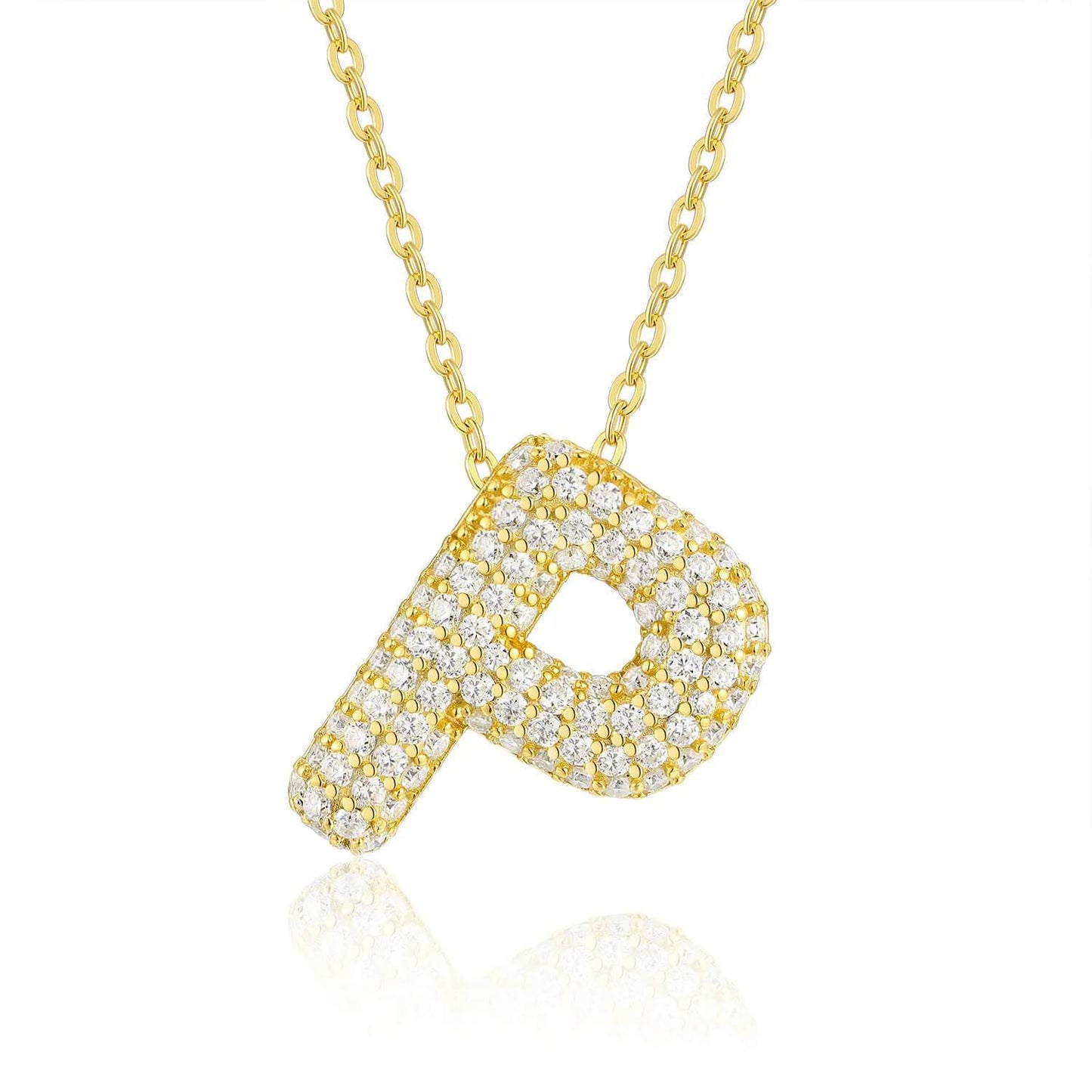 Moissanite Initial Charm Necklace - RIYOVA Jewelry