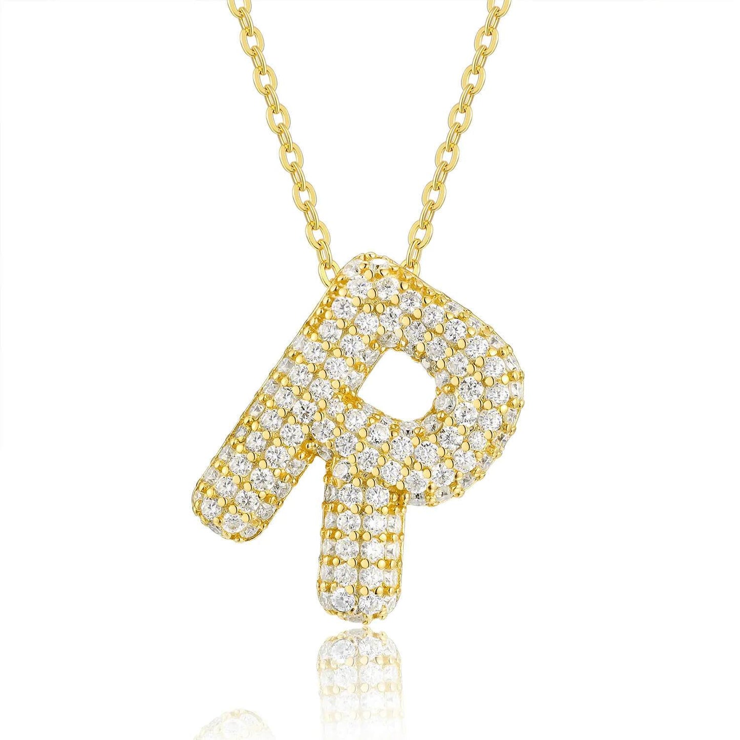 Moissanite Initial Charm Necklace - RIYOVA Jewelry