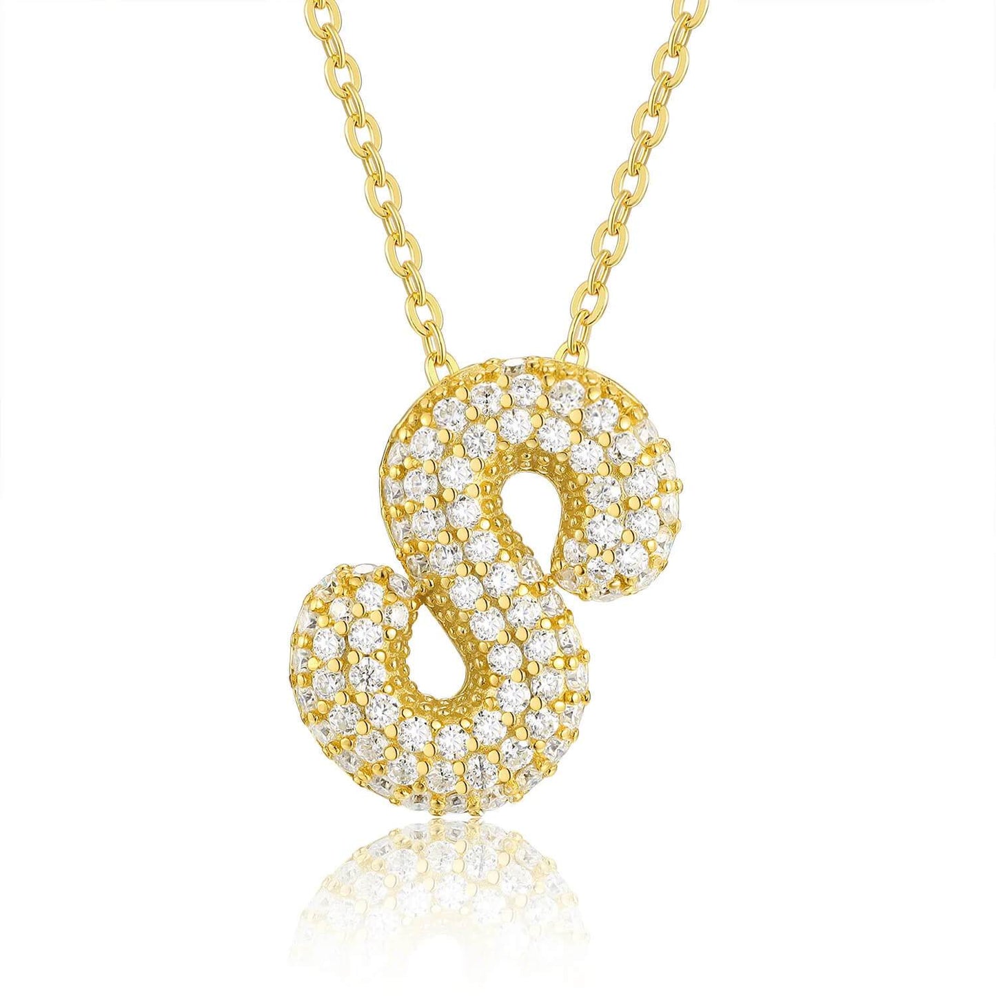 Moissanite Initial Charm Necklace - RIYOVA Jewelry