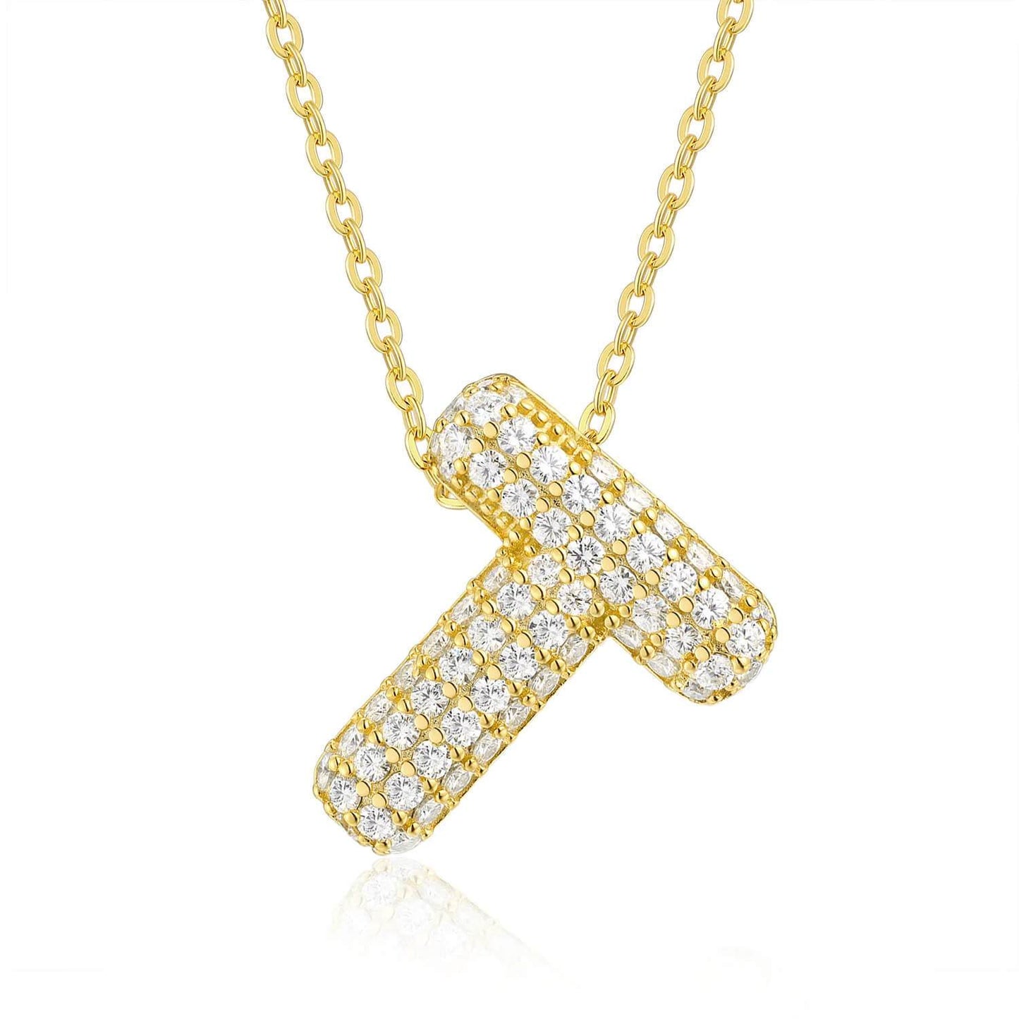 Moissanite Initial Charm Necklace - RIYOVA Jewelry