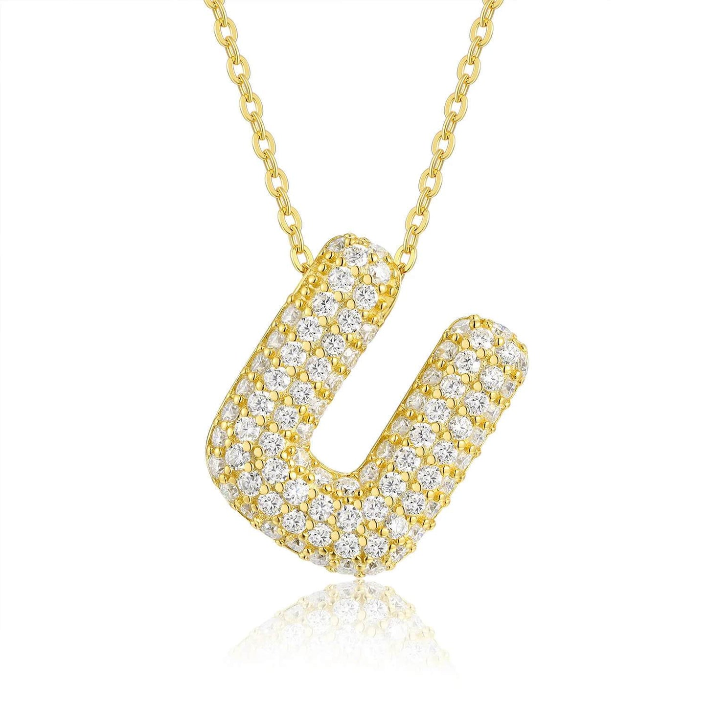 Moissanite Initial Charm Necklace - RIYOVA Jewelry
