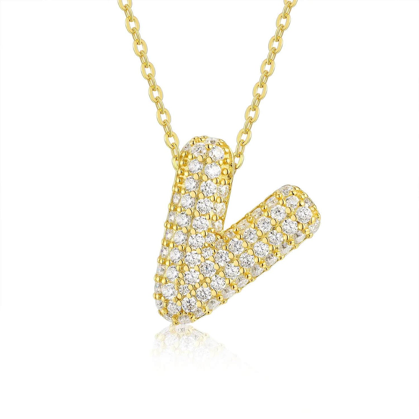 Moissanite Initial Charm Necklace - RIYOVA Jewelry