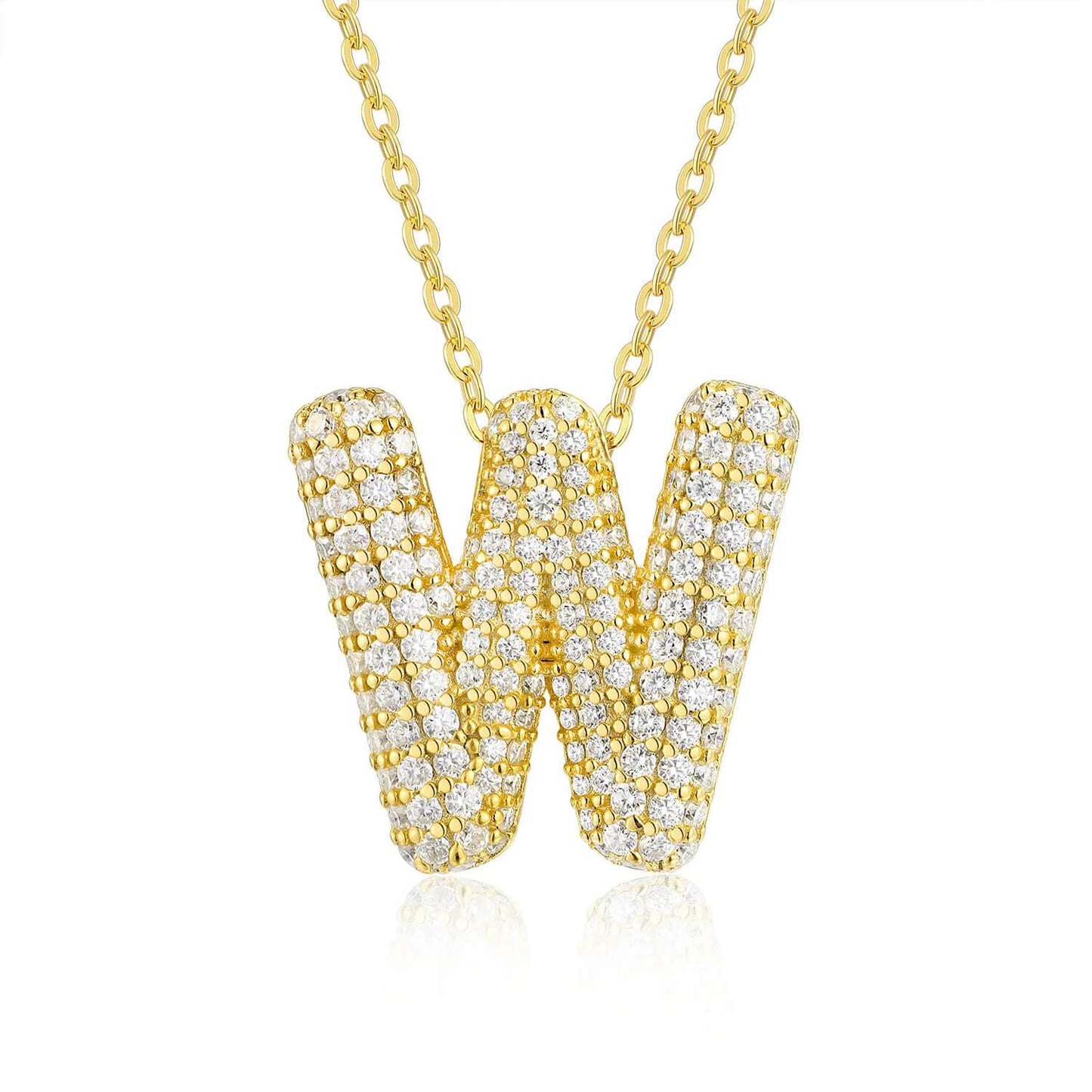 Moissanite Initial Charm Necklace - RIYOVA Jewelry