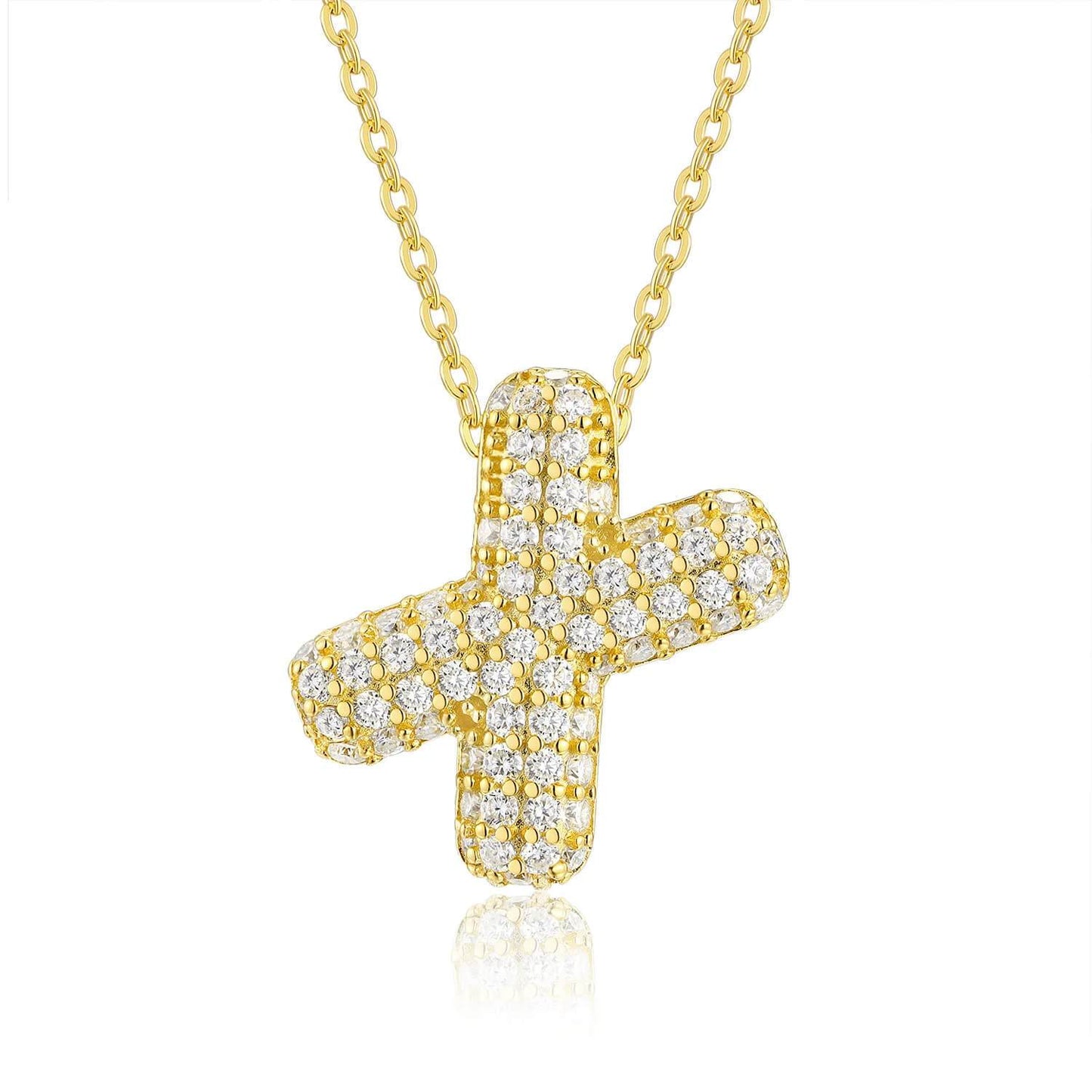 Moissanite Initial Charm Necklace - RIYOVA Jewelry
