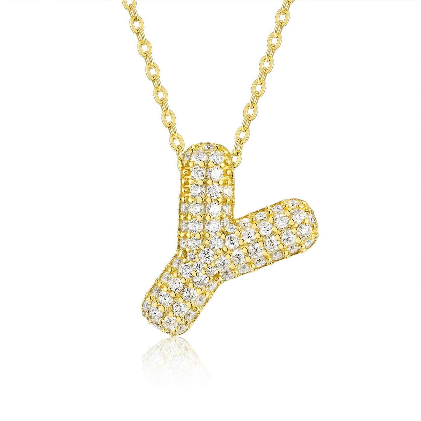 Moissanite Initial Charm Necklace - RIYOVA Jewelry