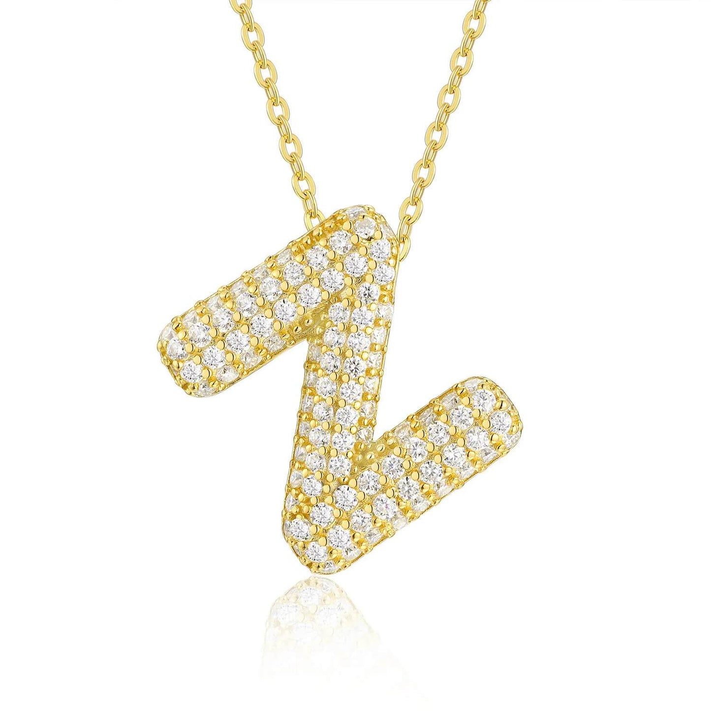 Moissanite Initial Charm Necklace - RIYOVA Jewelry