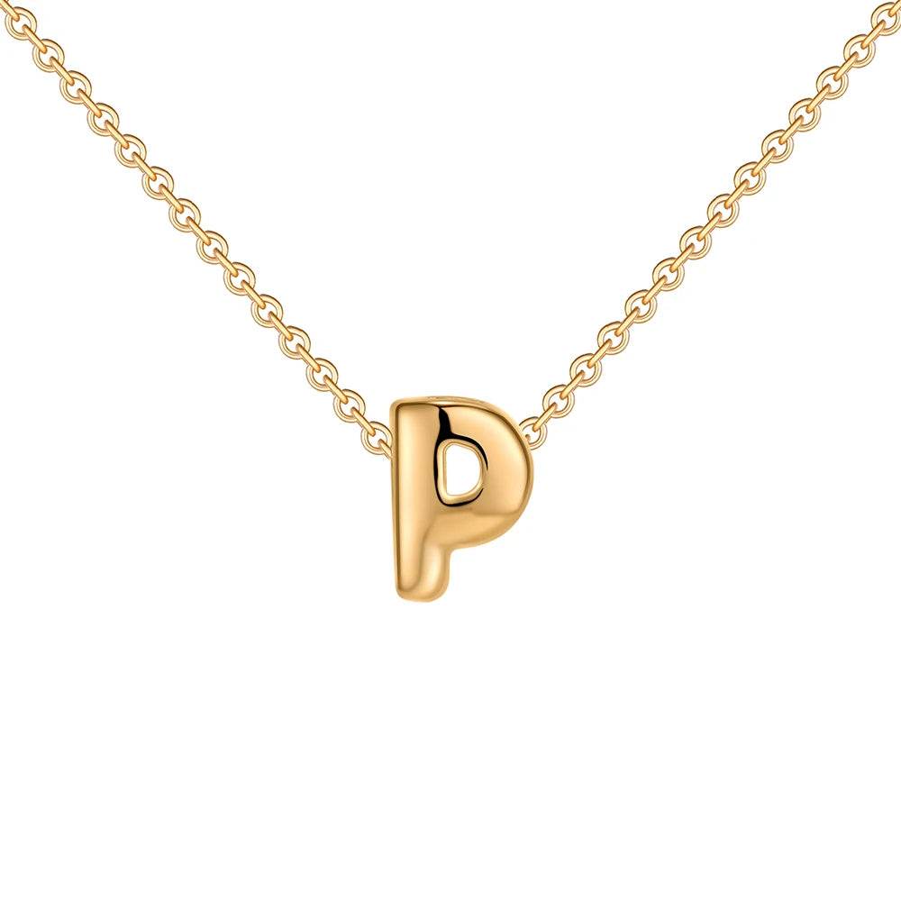 Dainty Mini Bubble Letter Necklace - RIYOVA Jewelry