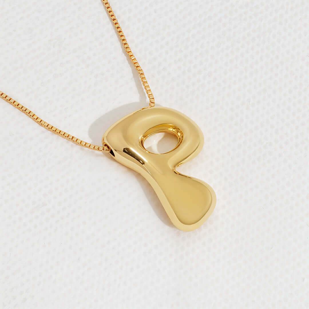 Yumi Bubble Initial Necklace - RIYOVA Jewelry