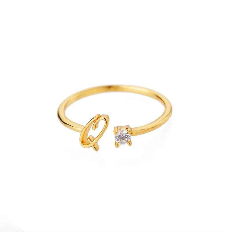 Carta A-Z Initial Rings - RIYOVA Jewelry