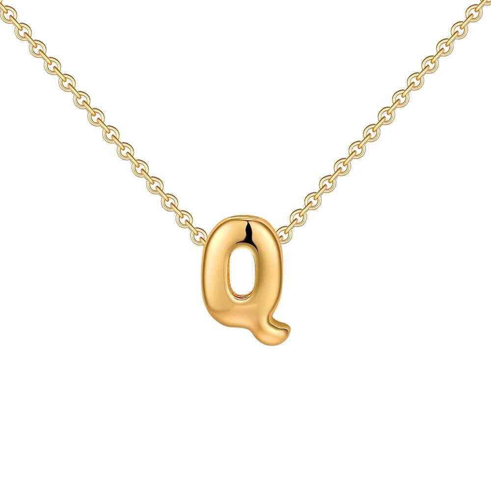 Dainty Mini Bubble Letter Necklace - RIYOVA Jewelry