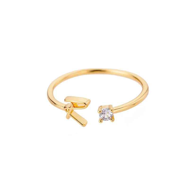 Carta A-Z Initial Rings - RIYOVA Jewelry