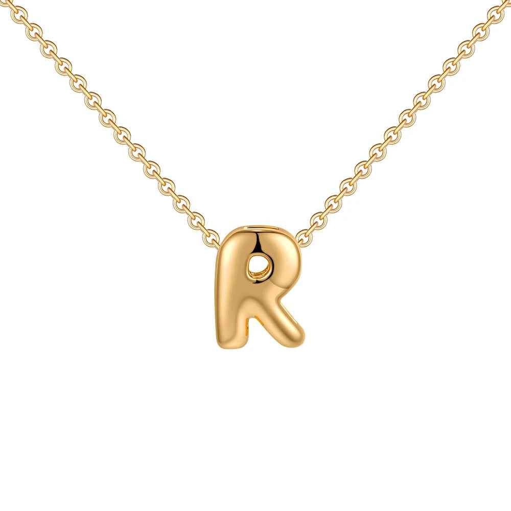 Dainty Mini Bubble Letter Necklace - RIYOVA Jewelry