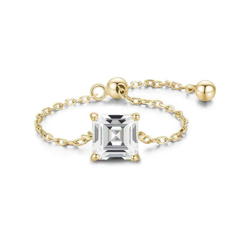Vera Square Chain Ring - RIYOVA Jewelry