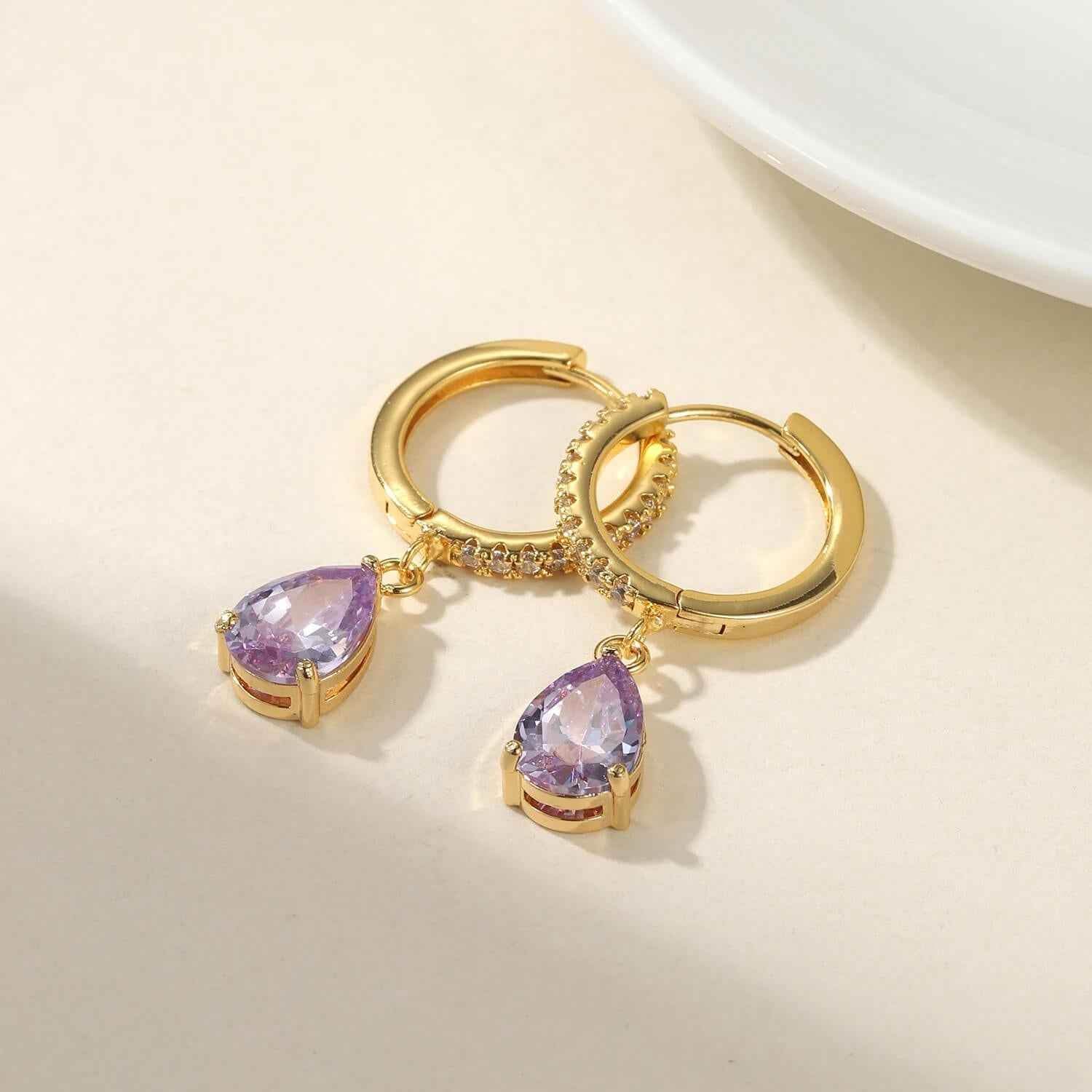 RIYOVA Birthstone Drop Earrings - RIYOVA Jewelry