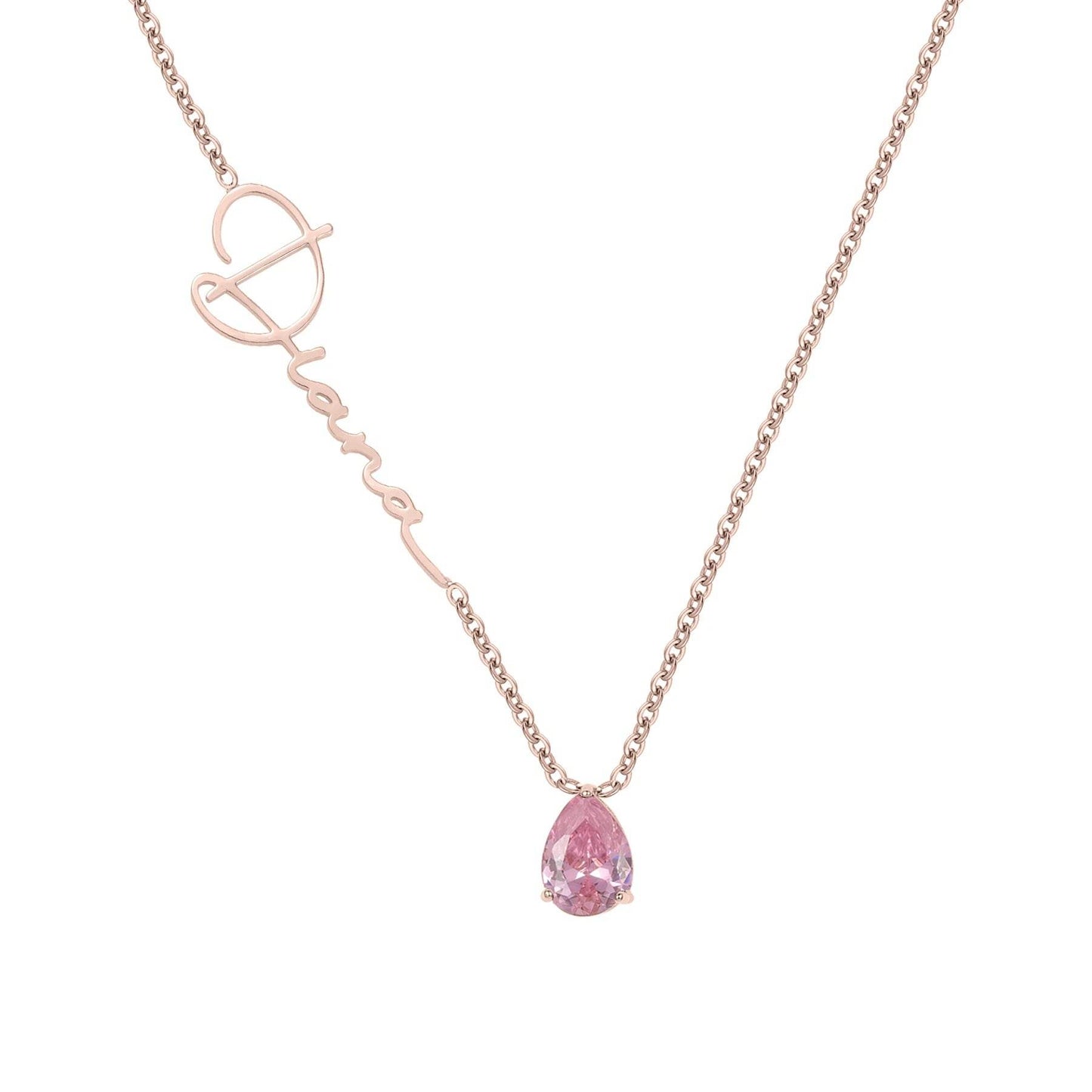 Custom Alexandrite Birthstone Name Necklace - RIYOVA Jewelry