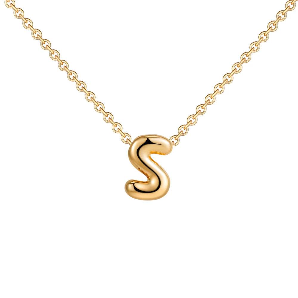 Dainty Mini Bubble Letter Necklace - RIYOVA Jewelry